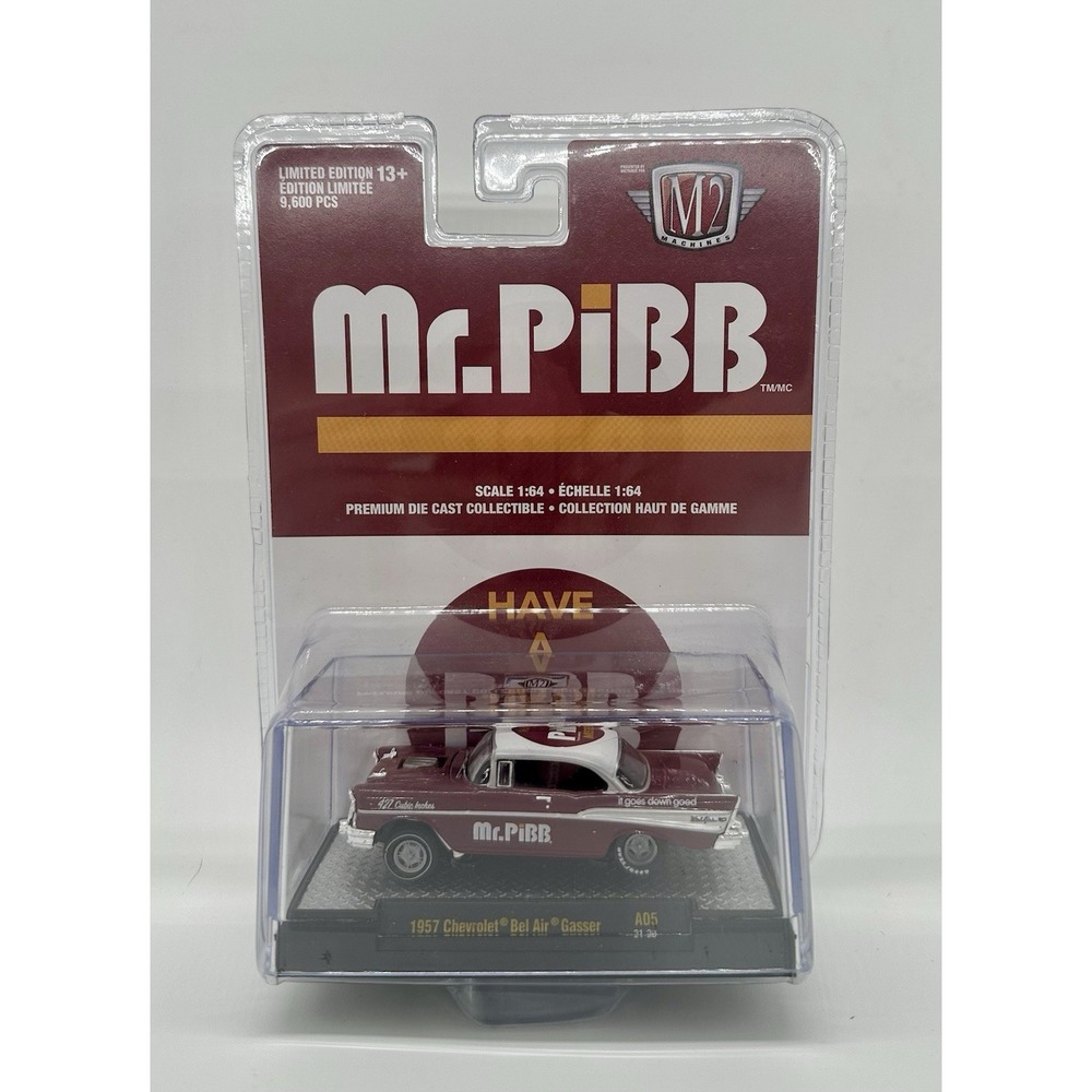 M2 Machines Mr. Pibb 1957 Chevrolet Bel Air Gasser A05 1:64 Diecast LE NIB